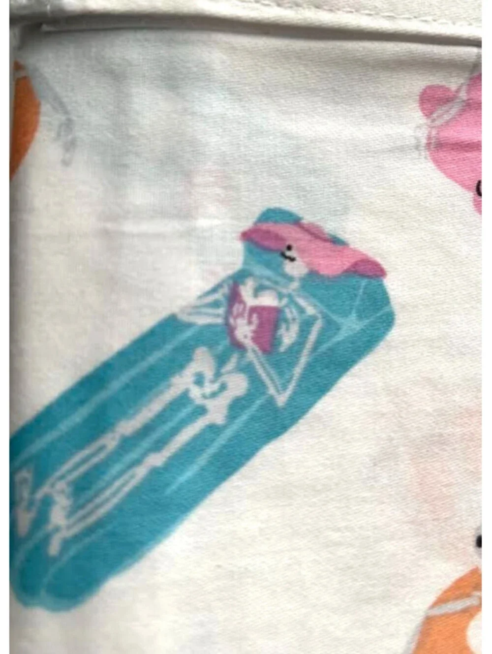 Skull and Bones Halloween Queen Sheet Set-Skeleton Pool Float-100% Cotton